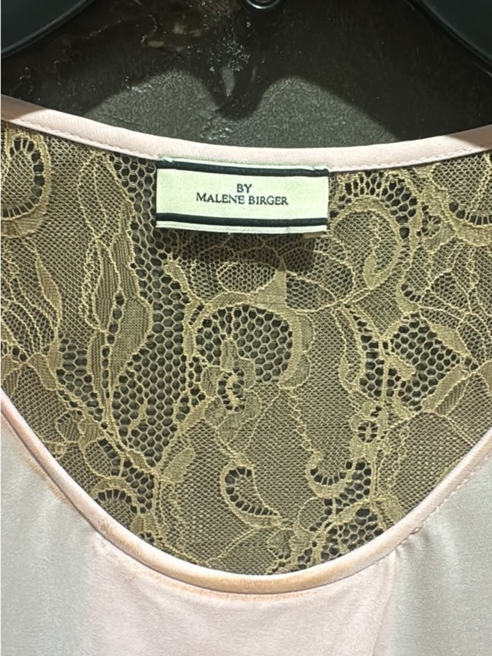 By Malene Birger Blush Pink nude Lace-Trim sleevless slip dress size L - Picture 3 of 8